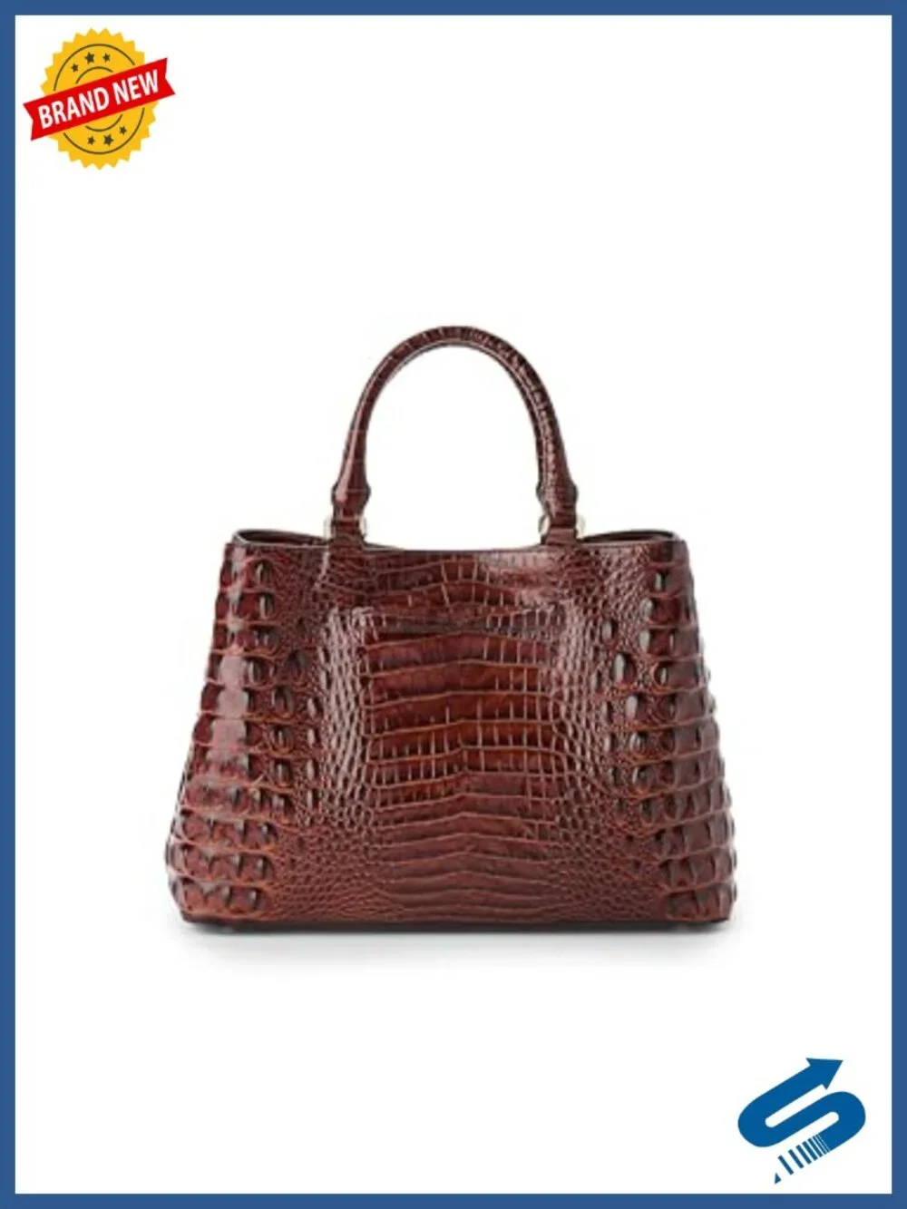 Small Leather Satchel with Magnetic Closure and Adjustable Strap